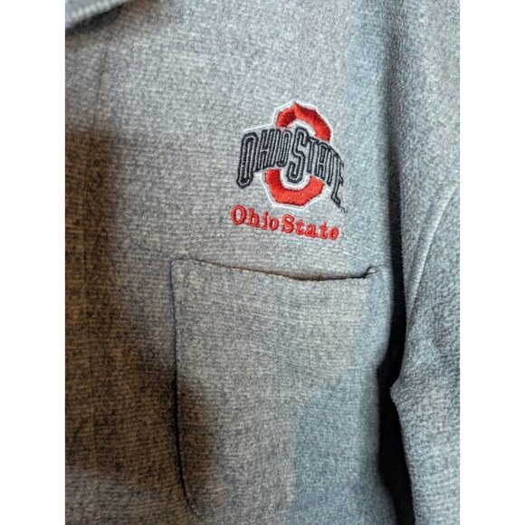 VTG Akwa Men's Ohio State Embroidered Button Up Shirt Shacket Sz L Made In USA - Picture 2 of 9